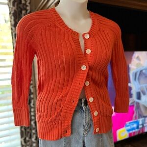 Sundance Sweater Linen Cotton Blend Size Medium Women’s Orange Spring!